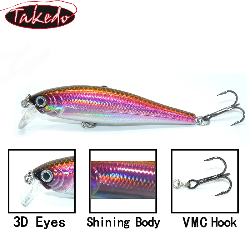 TAKEDO LB70 70MM 5.5G Señuelos De Pesca Isca Artificial Fishing Lure Minnow Lures With VMC Hooks
TAKEDO LB70 70MM 5.5G Señuelos De Pesca Isca Artificial Fishing Lure Minnow Lures With VMC Hooks