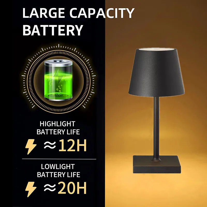 5000mAh Touch Dimming Table Lamp LED Eye Protection Desk Lights USB Cordless Night Light Modern Bar Lamp for Hotel/Cofe/Library
5000mAh Touch Dimming Table Lamp LED Eye Protection Desk Lights USB Cordless Night Light Modern Bar Lamp for Hotel/Cofe/Library