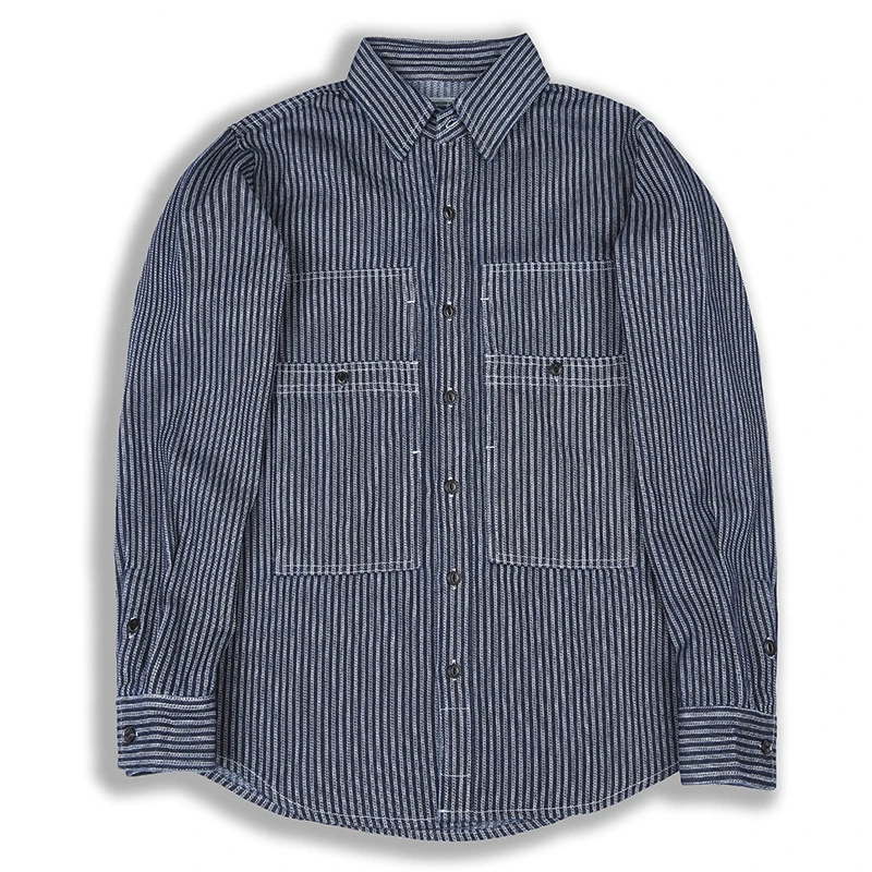 Men Vertical Striped Cargo Denim Shirts Yarn Dye Pocket Long Sleeve Lapel Thicken Cotton Youth Handsome Casual Clothing
Men Vertical Striped Cargo Denim Shirts Yarn Dye Pocket Long Sleeve Lapel Thicken Cotton Youth Handsome Casual Clothing