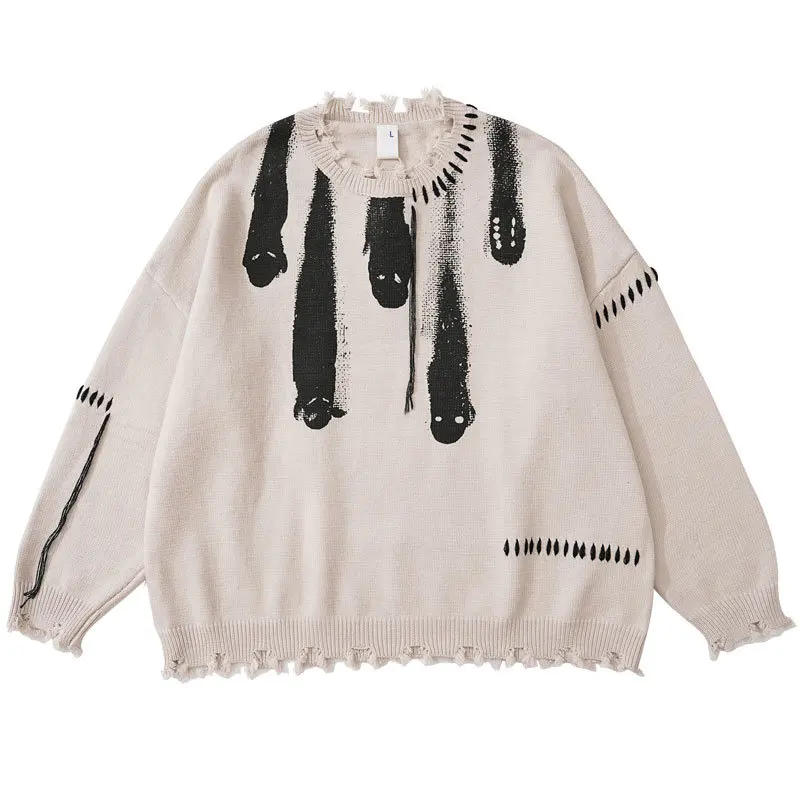 Hip Hop Sweaters Streetwear Y2K Grunge Ripped Ghost Print Punk Gothic Knitted Jumpers Autumn Harajuku Casual Pullover Sweaters
Hip Hop Sweaters Streetwear Y2K Grunge Ripped Ghost Print Punk Gothic Knitted Jumpers Autumn Harajuku Casual Pullover Sweaters