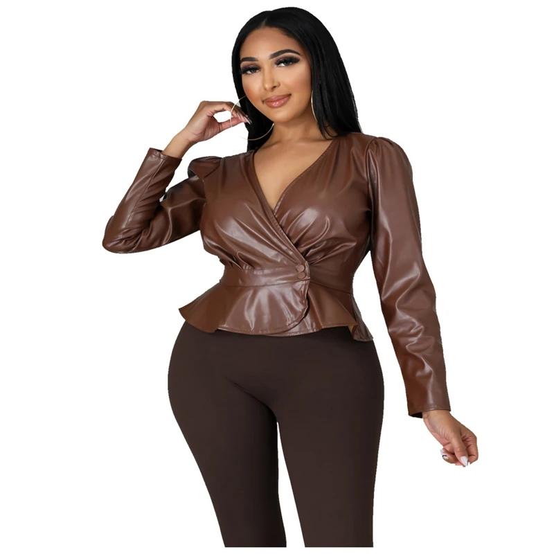Women'S Flocking V-Neck Pu Leather Jacket Jackets Vintage Winter Jackets For Women Womens Winter Jackets And Coats 2021
Women'S Flocking V-Neck Pu Leather Jacket Jackets Vintage Winter Jackets For Women Womens Winter Jackets And Coats 2021