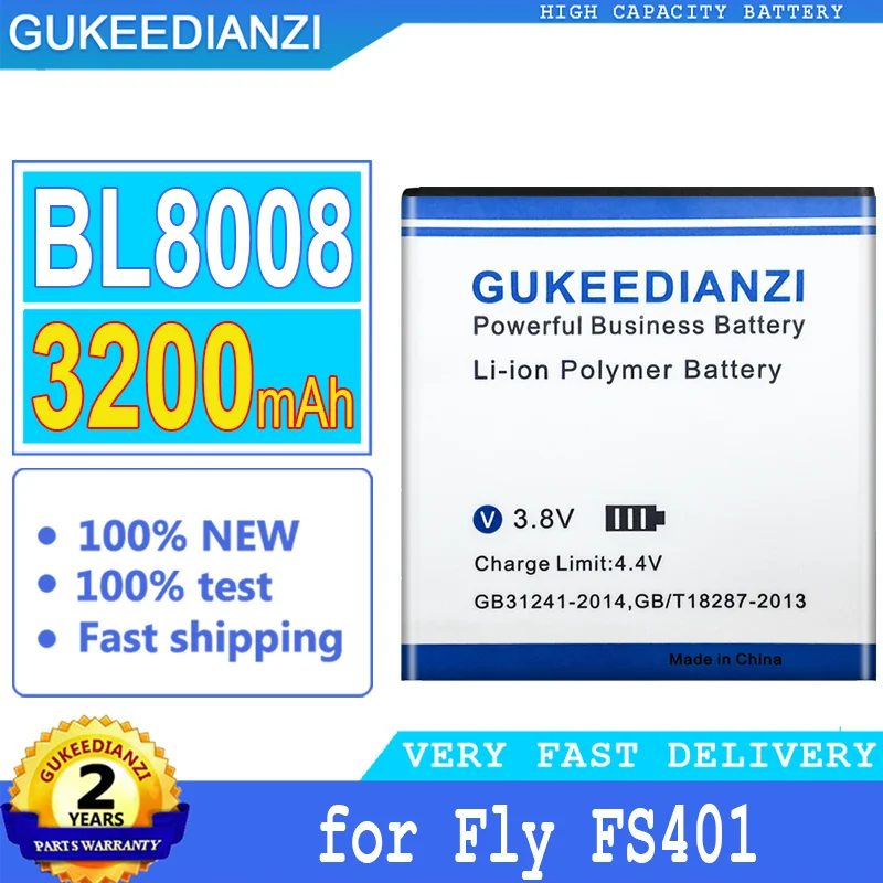 Bateria BL8008 BL 8008 3200mAh 100% Originnal High Capacity Battery For Fly FS401 High Quality Battery
Bateria BL8008 BL 8008 3200mAh 100% Originnal High Capacity Battery For Fly FS401 High Quality Battery