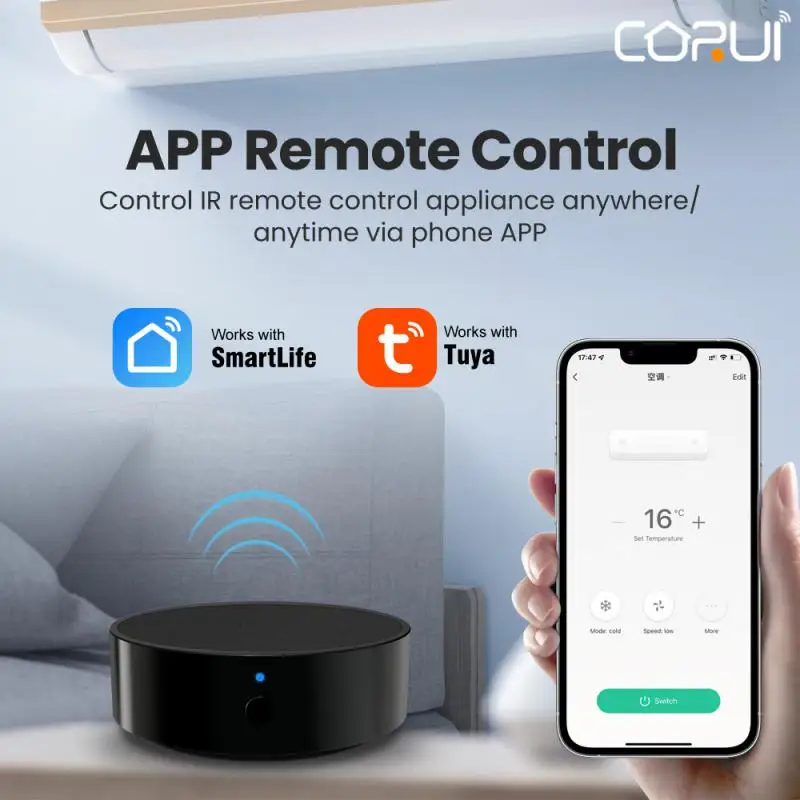 CORUI Tuya IR Remote Control Smart WiFi Universal Infrared Smart Home Control For TV DVD AUD AC Alexa Google Home Smart Life
CORUI Tuya IR Remote Control Smart WiFi Universal Infrared Smart Home Control For TV DVD AUD AC Alexa Google Home Smart Life