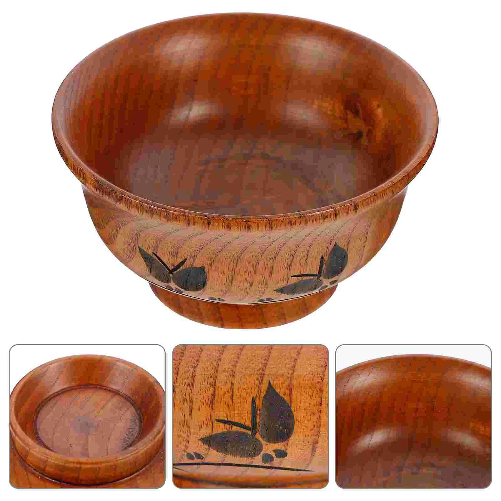 

Wood Bowl Wooden Utensils Eating Japanese Soup Noodle Yogurt Containers Salad Serving Bowls Dipping