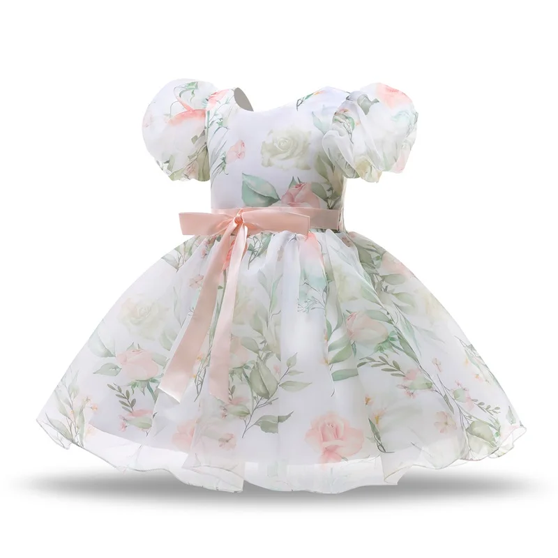 Girl Party Dress Children Flower Printing Princess Costume Formal Evening Ball Gown Kids Birthday Wedding Pron 3-8Yrs | Детская одежда