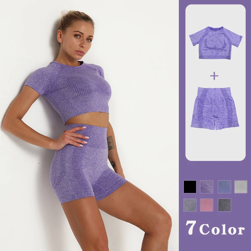 2 Piece Set Women Yoga Set Seamless Sports Suits Workout Running Sportswear Gym Clothing Fitness T-Shirt High Waist Shorts Sets
2 Piece Set Women Yoga Set Seamless Sports Suits Workout Running Sportswear Gym Clothing Fitness T-Shirt High Waist Shorts Sets