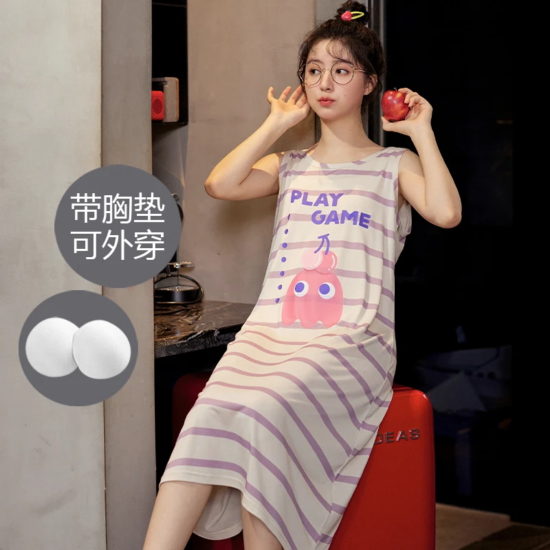 Summer Sleepwear Soft Padded Nightgown Homedress Plus Size Pajamas For Women's Cute Dress
Summer Sleepwear Soft Padded Nightgown Homedress Plus Size Pajamas For Women's Cute Dress