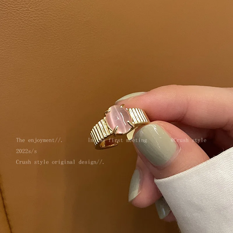 

Женское кольцо с опалом из циркония, роскошное темпераментное кольцо с полым сердцем, нишевое дизайнерское женское ювелирное изделие