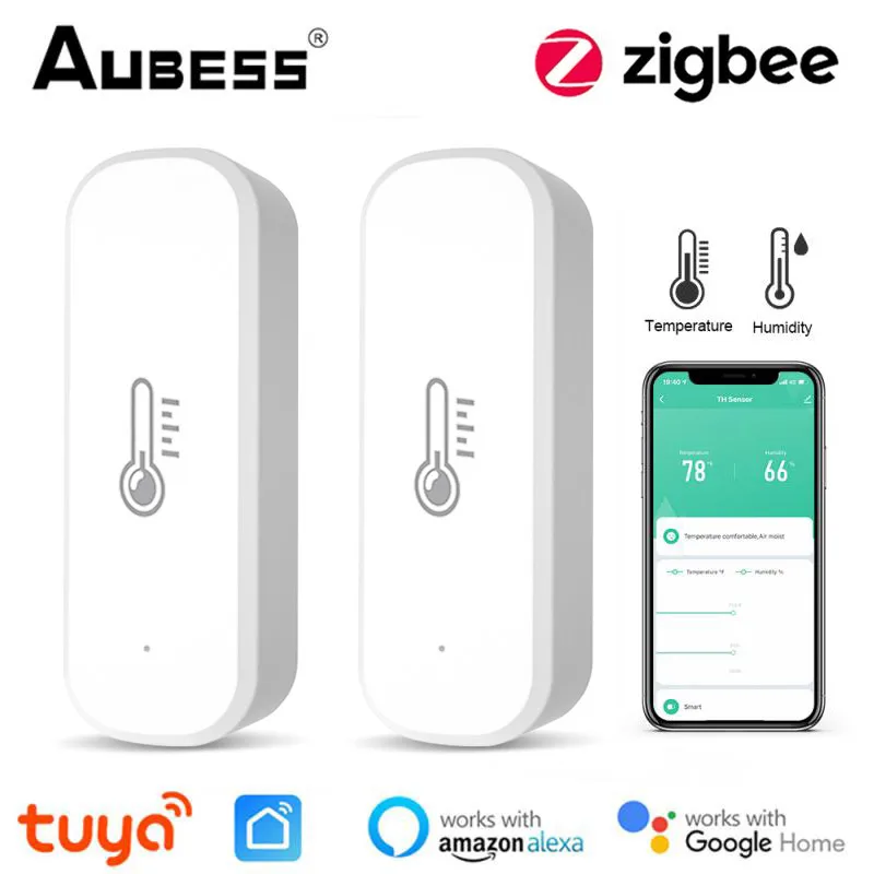 Tuya ZigBee Smart Temperature And Humidity Sensor Indoor Thermometer Hygrometer Smart Home Security Work With Alexa Google Home
Tuya ZigBee Smart Temperature And Humidity Sensor Indoor Thermometer Hygrometer Smart Home Security Work With Alexa Google Home