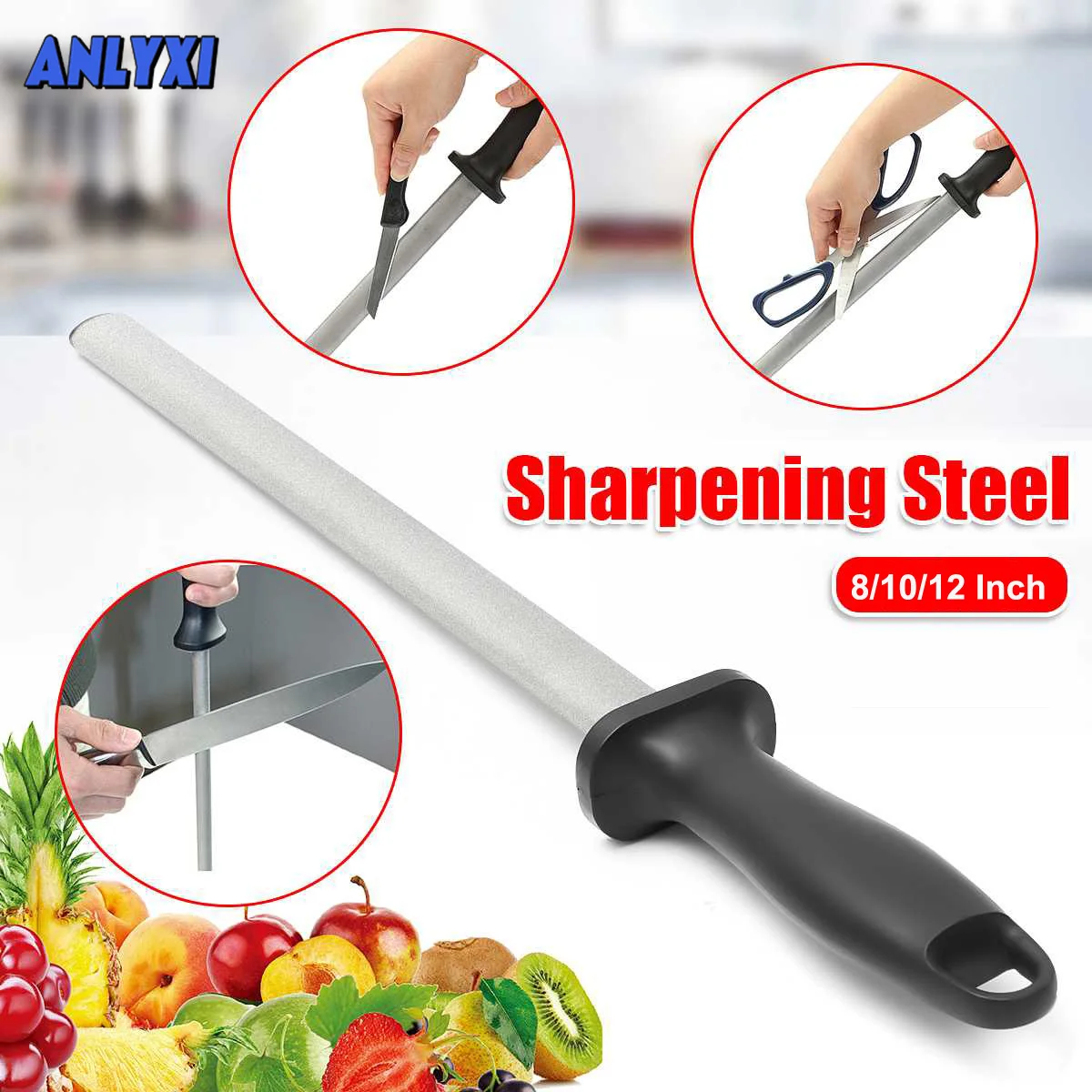 8/10/12 Inch Diamond Steel Stick Rod Knife Sharpener Grinding Honing Sharpening Stone Kitchen Accessories Gadgets Tools
8/10/12 Inch Diamond Steel Stick Rod Knife Sharpener Grinding Honing Sharpening Stone Kitchen Accessories Gadgets Tools