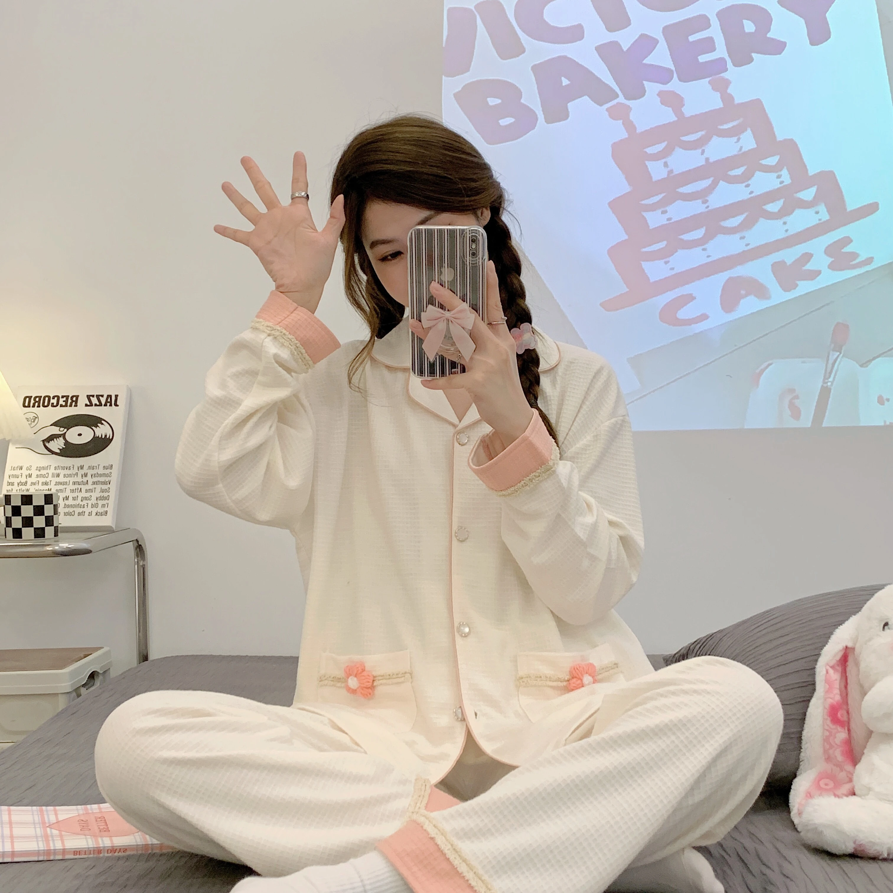 2023 Autumn New Sleepwear Women's Waffle Long Sleeve Pants Cartoon Casual Home Cotton Pijama Loungewear Two Piece Set Night Wea
2023 Autumn New Sleepwear Women's Waffle Long Sleeve Pants Cartoon Casual Home Cotton Pijama Loungewear Two Piece Set Night Wea