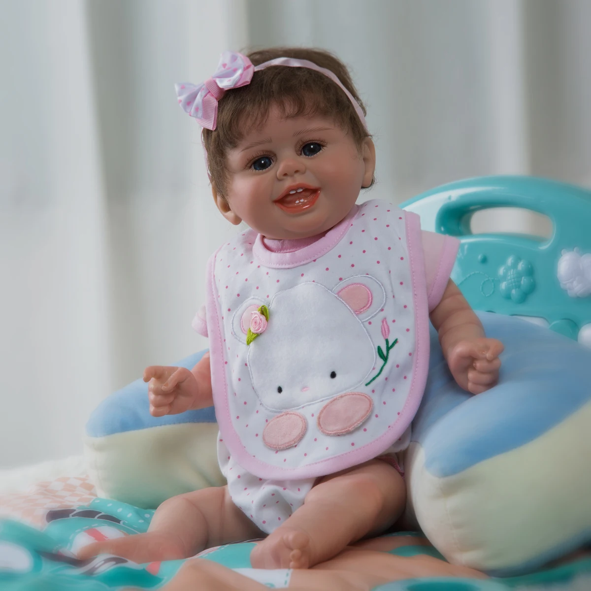 49CM 3D Paint Skin Soft Full Silicone Reborn Baby Doll Toy For Girl Lovely Smiling Princess Bebe Alive Birthday Gift
49CM 3D Paint Skin Soft Full Silicone Reborn Baby Doll Toy For Girl Lovely Smiling Princess Bebe Alive Birthday Gift