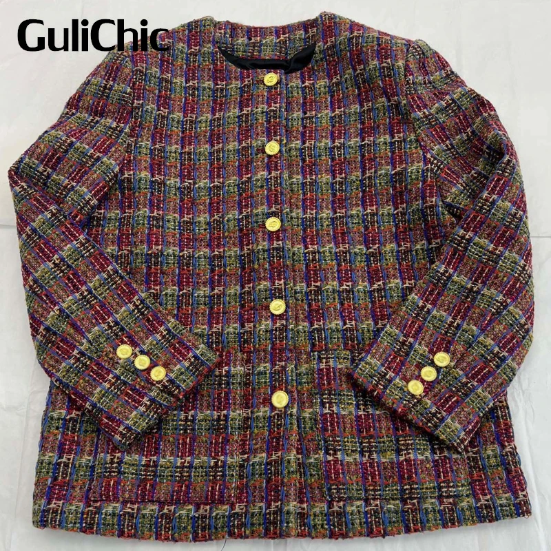 9.12 GuliChic Women Luxury Gold Button Decoration Long Sleeve Casual Plaid Tweed Jacket
9.12 GuliChic Women Luxury Gold Button Decoration Long Sleeve Casual Plaid Tweed Jacket