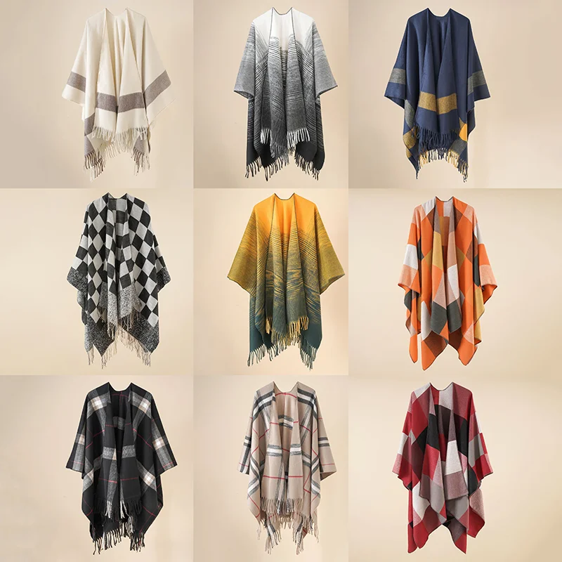 Новое дизайнерское пончо, Пляжная шаль, элегантные шали с бахромой и кисточками, Классическая клетчатая шаль, модное женское осенне-зимнее пончо, накидки, 2023
Новое дизайнерское пончо, Пляжная шаль, элегантные шали с бахромой и кисточками, Классическая клетчатая шаль, модное женское осенне-зимнее пончо, накидки, 2023