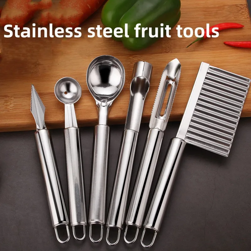 1pcs 6pcs/set Stainless Steel Kitchen Tool Set Fruit Knife Corer Carving Knife Watermelon Digging Ball Spoon Potato Peeler
1pcs 6pcs/set Stainless Steel Kitchen Tool Set Fruit Knife Corer Carving Knife Watermelon Digging Ball Spoon Potato Peeler