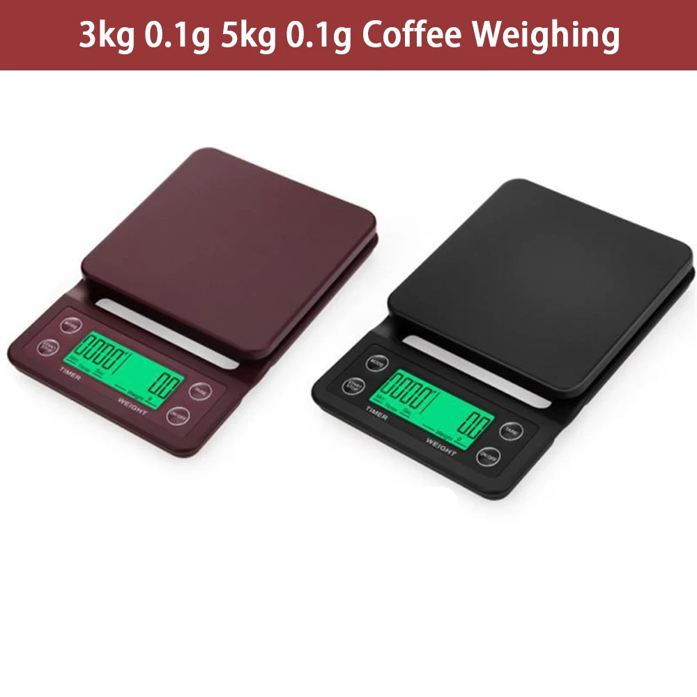

3kg 0.1g 5kg 0.1g Coffee Weighing 0.1g Drip Coffee Scale with Timer Digital Kitchen Scale High Precision LCD Scales