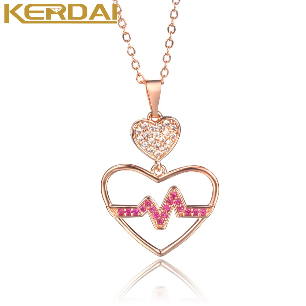 Silver Color Necklace for Women Sweet Pink Zircon ECG Love Heart Shaped Pendant Gold Color Chain Jewelry
Silver Color Necklace for Women Sweet Pink Zircon ECG Love Heart Shaped Pendant Gold Color Chain Jewelry