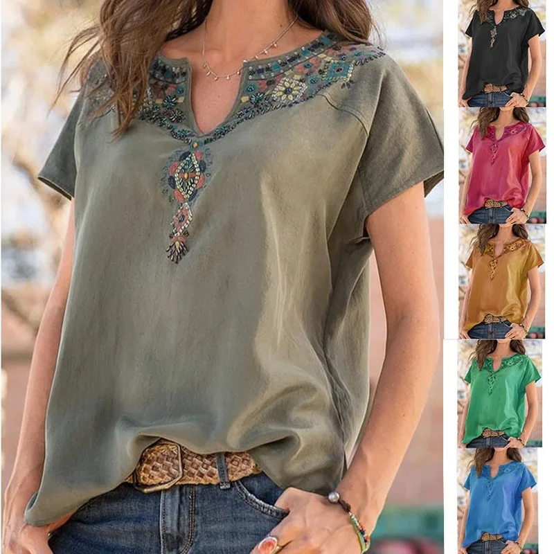 Plus Size T Shirt Women Y2K Crop Top Loose Ethnic Style Short-sleeved Retro Aesthetic Gothic Fashion Streetwear Women Clothing
Plus Size T Shirt Women Y2K Crop Top Loose Ethnic Style Short-sleeved Retro Aesthetic Gothic Fashion Streetwear Women Clothing