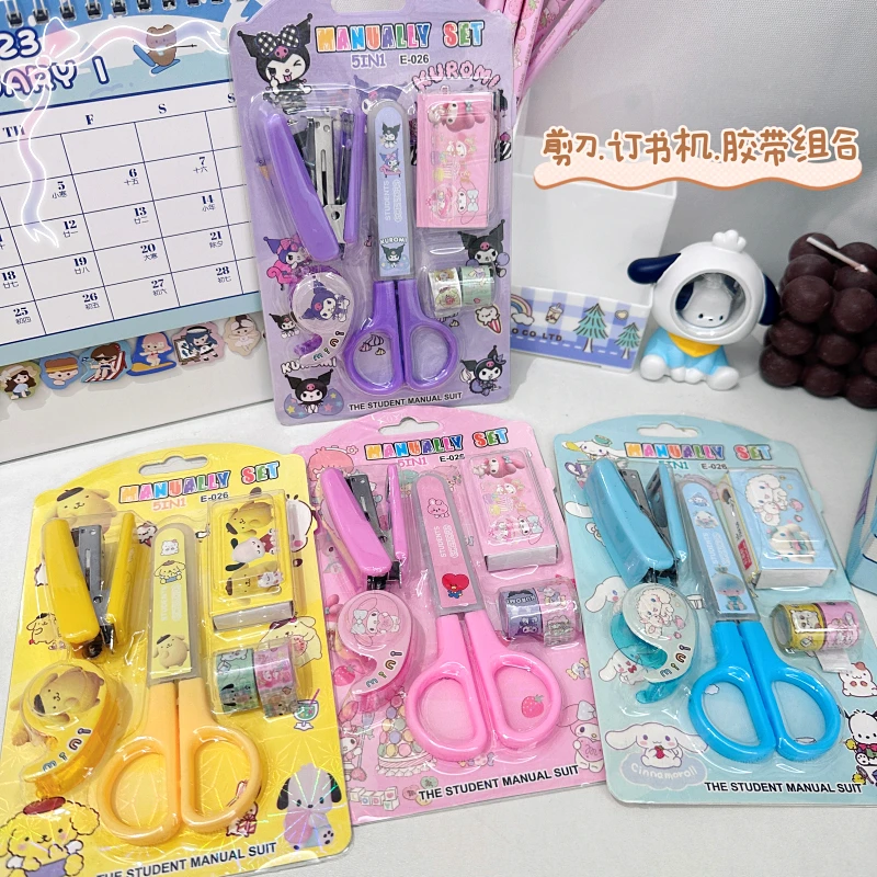 Kawaii My Melody Kuromi Cinnamoroll, набор мультяшных фотографий, аниме Sanrio, милые ножницы, степлер, лента, Набор наклеек
Kawaii My Melody Kuromi Cinnamoroll, набор мультяшных фотографий, аниме Sanrio, милые ножницы, степлер, лента, Набор наклеек