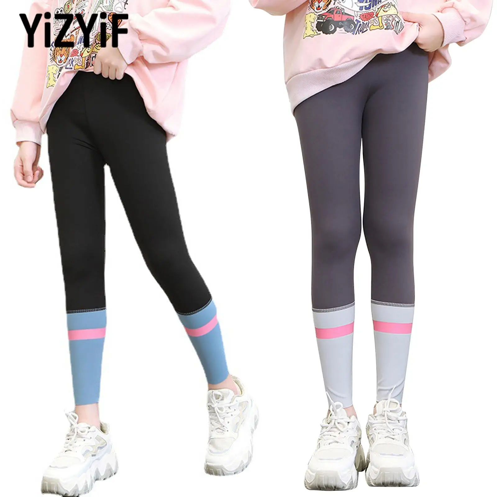 Kids Girls High Waist Yoga Pants Leggings High Elastic Stretchy Skinny Pants Color Block Casual Training Sports Running Leggings
Kids Girls High Waist Yoga Pants Leggings High Elastic Stretchy Skinny Pants Color Block Casual Training Sports Running Leggings