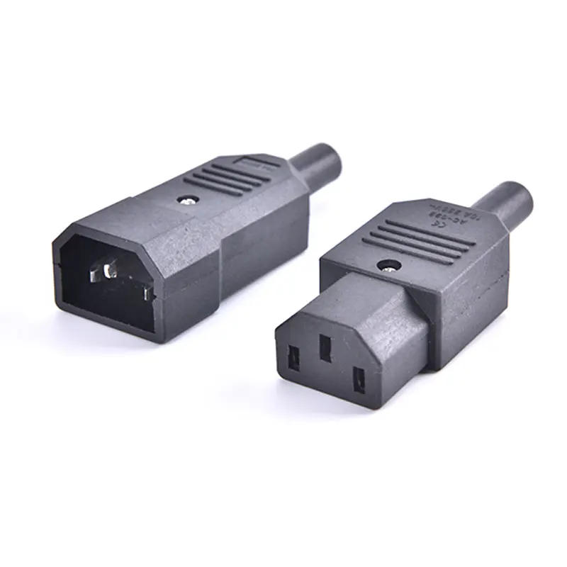 Straight Cable Plug Connector C13 C14 10A 250V Black Female&male Plug Rewirable Power Connector 3 Pin AC Socket 
Straight Cable Plug Connector C13 C14 10A 250V Black Female&male Plug Rewirable Power Connector 3 Pin AC Socket