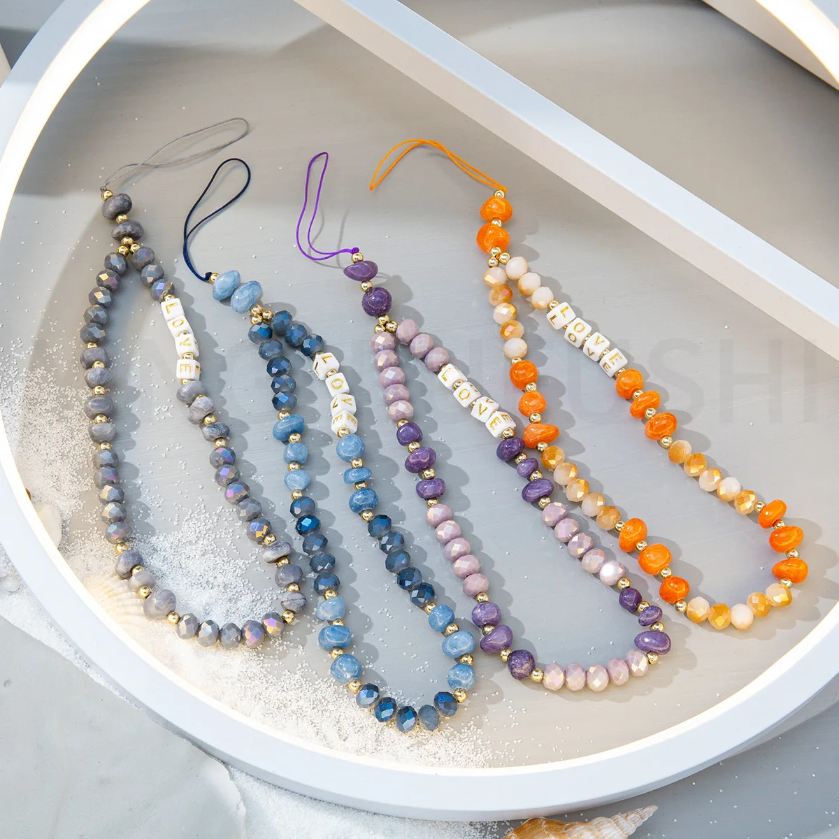 Fashion Crystal Stone Color Matching Beaded Chain Phone Charm Strap Women Telephone Chain For Lanyard Rope Soft Clay Jewelry
Fashion Crystal Stone Color Matching Beaded Chain Phone Charm Strap Women Telephone Chain For Lanyard Rope Soft Clay Jewelry