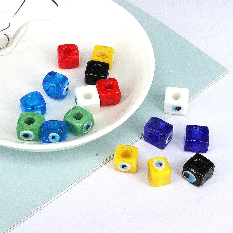 50Pcs Eye Cube Glass Beads Colorful Lampwork Glass Beads Charm Spacer Beads for Necklace Earring DIY Jewelry Making Supply
50Pcs Eye Cube Glass Beads Colorful Lampwork Glass Beads Charm Spacer Beads for Necklace Earring DIY Jewelry Making Supply