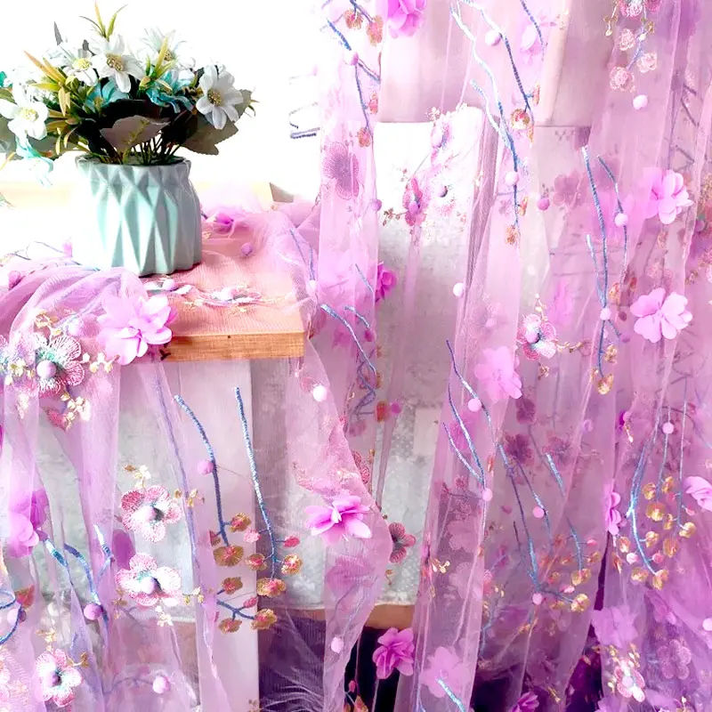 Purple mesh embroidered lace fabric three-dimensional chiffon nail hairball women's skirt curtain DIY accessories fabric
Purple mesh embroidered lace fabric three-dimensional chiffon nail hairball women's skirt curtain DIY accessories fabric
