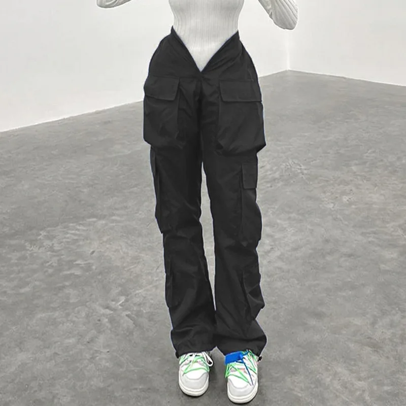 Blue Straight Leg Pants Spring Womens Personality V-shape High Waist Hip Hop Cargo Pants Women Casual Big Pockets Black Trousers
Blue Straight Leg Pants Spring Womens Personality V-shape High Waist Hip Hop Cargo Pants Women Casual Big Pockets Black Trousers
