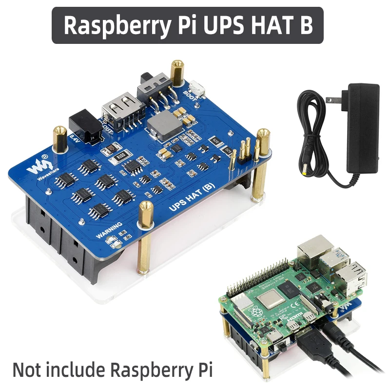 Raspberry Pi UPS HAT (B) 5V Pogo Pins Connector Uninterruptible Power Supply 5A High Current for Raspberry Pi 4 3B+ 3B.
Raspberry Pi UPS HAT (B) 5V Pogo Pins Connector Uninterruptible Power Supply 5A High Current for Raspberry Pi 4 3B+ 3B.