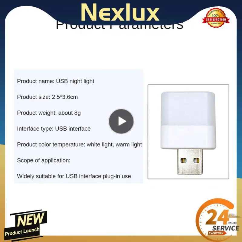 White Light/warm Light Usb Night Light Led Small Usb Light Householdg Tools Mini Table Lamp Usb Interface Square Night Light
White Light/warm Light Usb Night Light Led Small Usb Light Householdg Tools Mini Table Lamp Usb Interface Square Night Light