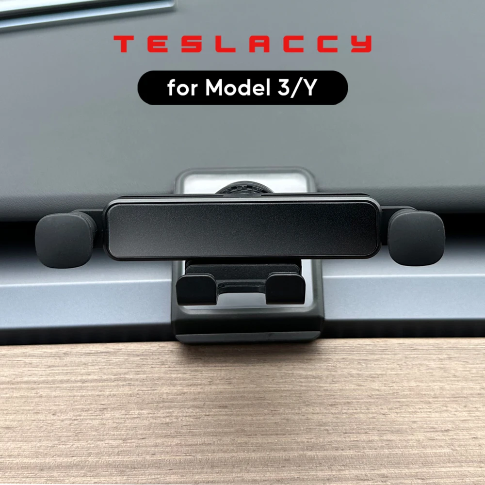 

For Tesla Model Y 3 Car Cell Phone Holder Noiseless Gravity Support Mount Bracket Vent Clip Air Outlet Snap-in Stand Soft Base