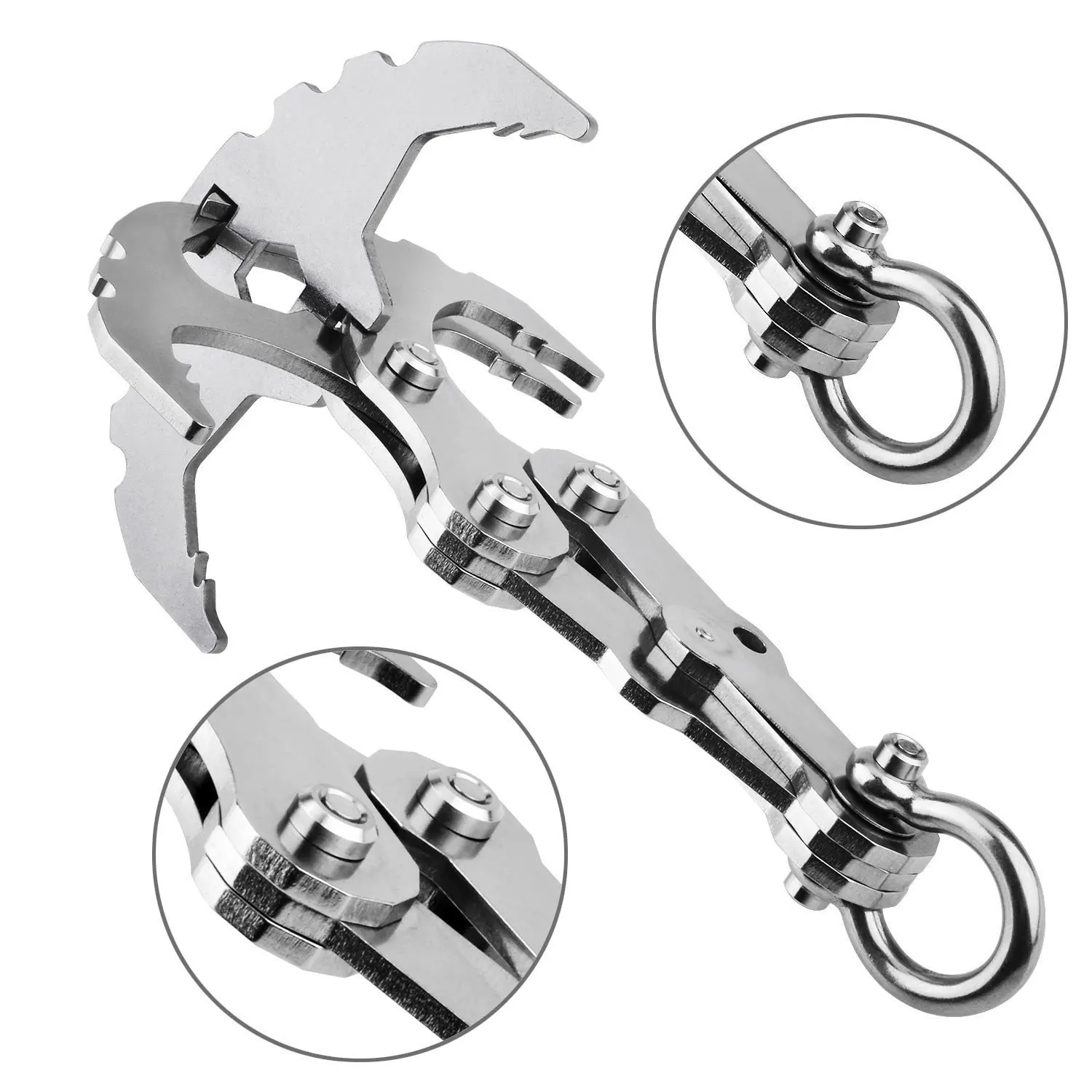 Stainless Steel Survival Folding Grappling Hook Multifunctional Outdoor Climbing Claw Carabiner Travel Rescue Tool Climbing Tool
Stainless Steel Survival Folding Grappling Hook Multifunctional Outdoor Climbing Claw Carabiner Travel Rescue Tool Climbing Tool