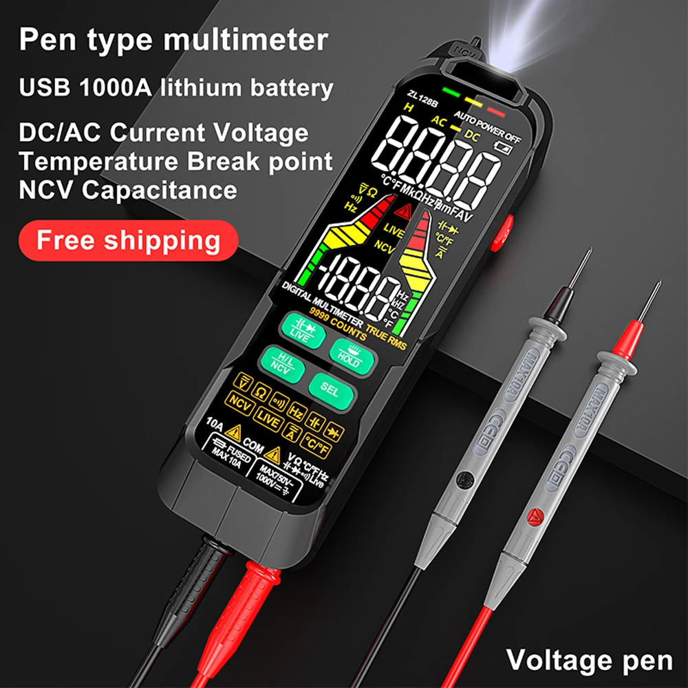 Профессиональный цифровой мультиметр 600 в 9999 отсчетов Ture RMS AC DC NCV умный мультиметр тестер Ом Емкость измеритель напряжения Гц
Профессиональный цифровой мультиметр 600 в 9999 отсчетов Ture RMS AC DC NCV умный мультиметр тестер Ом Емкость измеритель напряжения Гц
