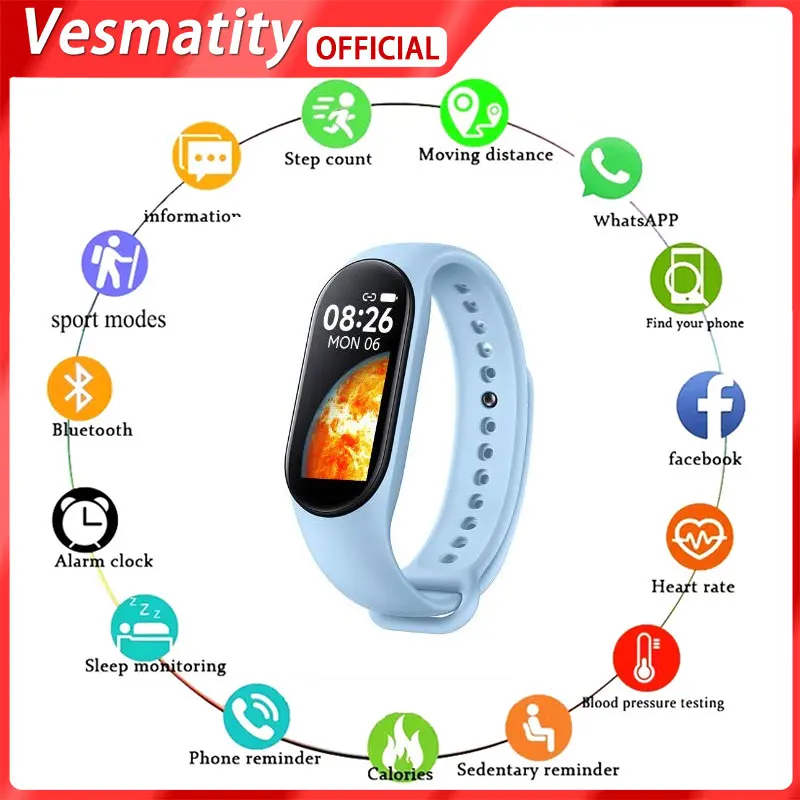 For Apple Huawei Xiaomi M7 Blood Pressure Monitoring Sports Smart Bracelet Smart Watch Waterproof Adult Child Tracker Heart Rate
For Apple Huawei Xiaomi M7 Blood Pressure Monitoring Sports Smart Bracelet Smart Watch Waterproof Adult Child Tracker Heart Rate