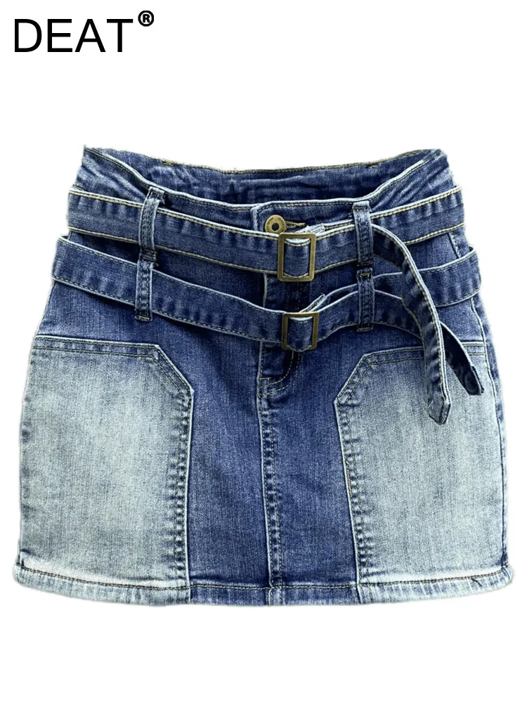 DEAT Fashion Women's Denim Skirt High Waist Double Belt Washed Symmetry Spliced Cotton Hip Wrap Skirts Summer 2023 New 7AB147
DEAT Fashion Women's Denim Skirt High Waist Double Belt Washed Symmetry Spliced Cotton Hip Wrap Skirts Summer 2023 New 7AB147