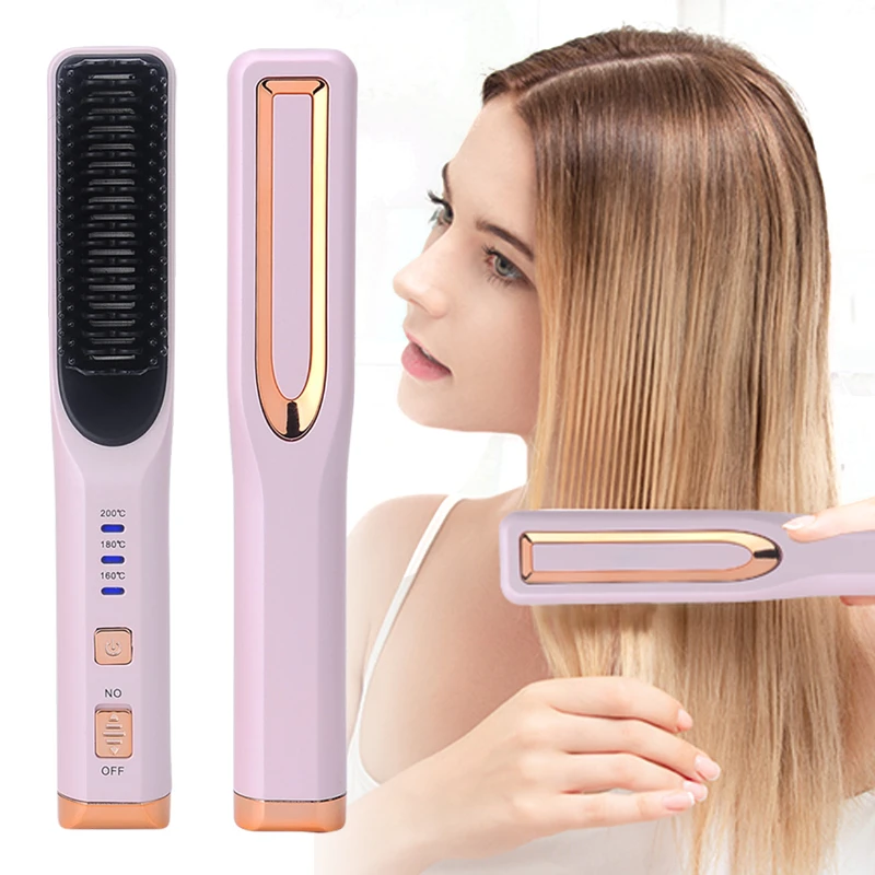 Adjustable Temperature Electric CeramicRechargeable Hair Straightener Brush Comb with Bank Power Function Hair Straightener
Adjustable Temperature Electric CeramicRechargeable Hair Straightener Brush Comb with Bank Power Function Hair Straightener