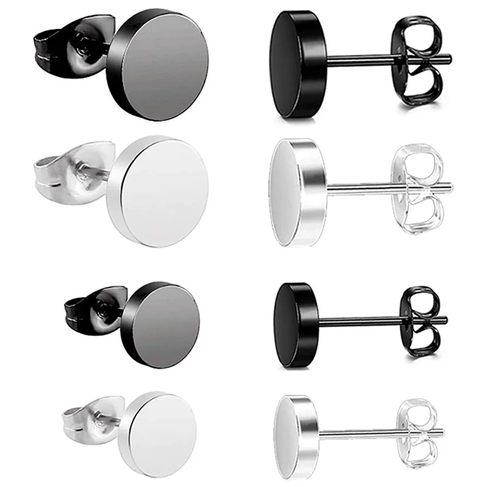 Серьги-гвоздики из нержавеющей стали в мелкую точку, 4 пары 
Серьги-гвоздики из нержавеющей стали в мелкую точку, 4 пары