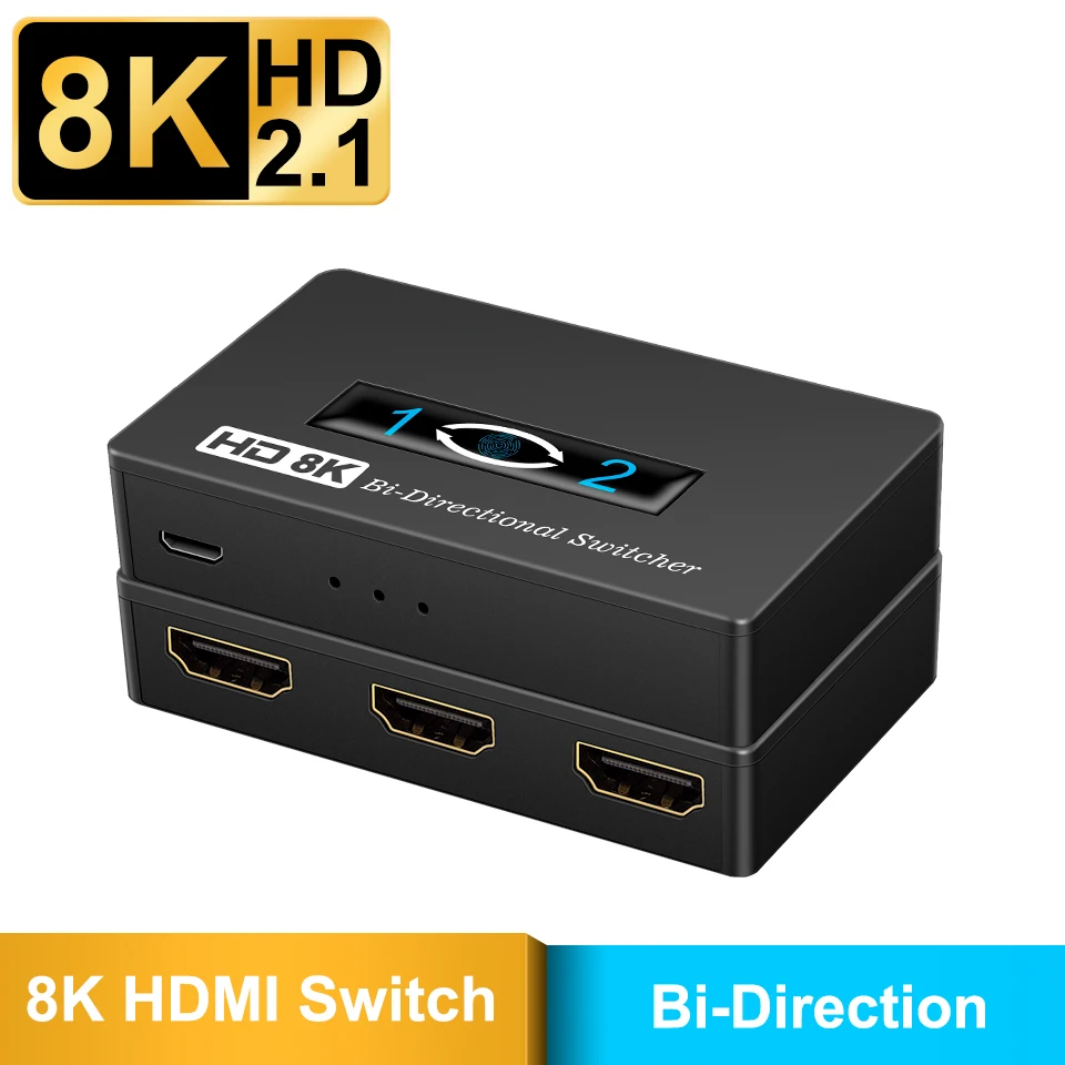 8K 4K HDMI Switch Splitter 2 in 1 Out HDMI2.1 Bi-Direction Switcher Converter for PS5 Switcher Adapter TV
8K 4K HDMI Switch Splitter 2 in 1 Out HDMI2.1 Bi-Direction Switcher Converter for PS5 Switcher Adapter TV