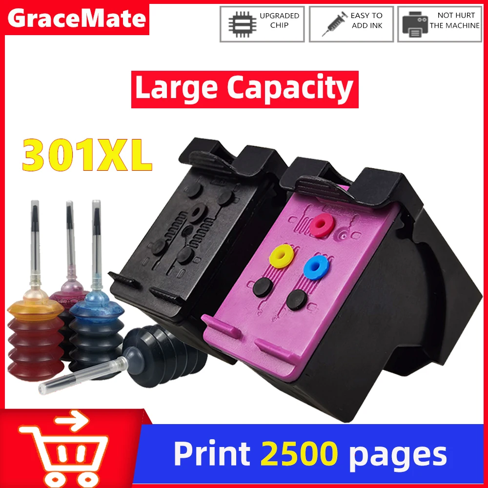 GraceMate 301XL Refillable CISS Ink Cartridge for HP 301 301xl Envy 5530 Deskjet 2050 2540 2510 1000 1050 printer CISS cartridge
GraceMate 301XL Refillable CISS Ink Cartridge for HP 301 301xl Envy 5530 Deskjet 2050 2540 2510 1000 1050 printer CISS cartridge