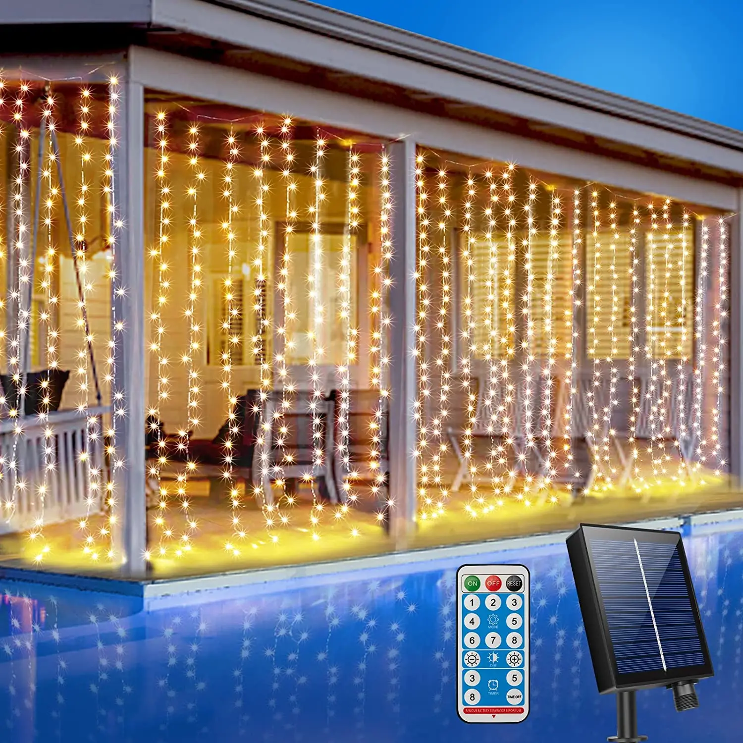3M 300LED Solar Curtain Lights Outdoor Waterproof Fairy Garland Solar Power Lamp Christmas Decoration For Garden Party Wedding
3M 300LED Solar Curtain Lights Outdoor Waterproof Fairy Garland Solar Power Lamp Christmas Decoration For Garden Party Wedding