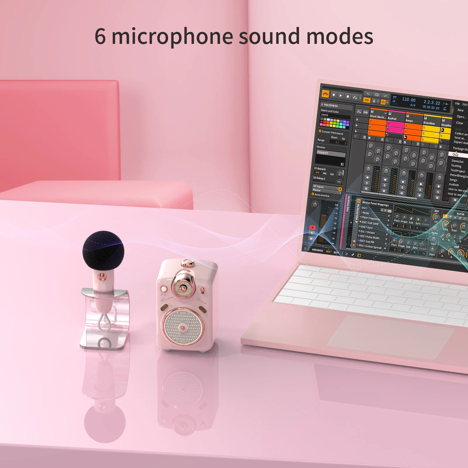 Портативная Bluetooth-Колонка Divoom Fairy-OK с микрофоном и функцией караоке изменением