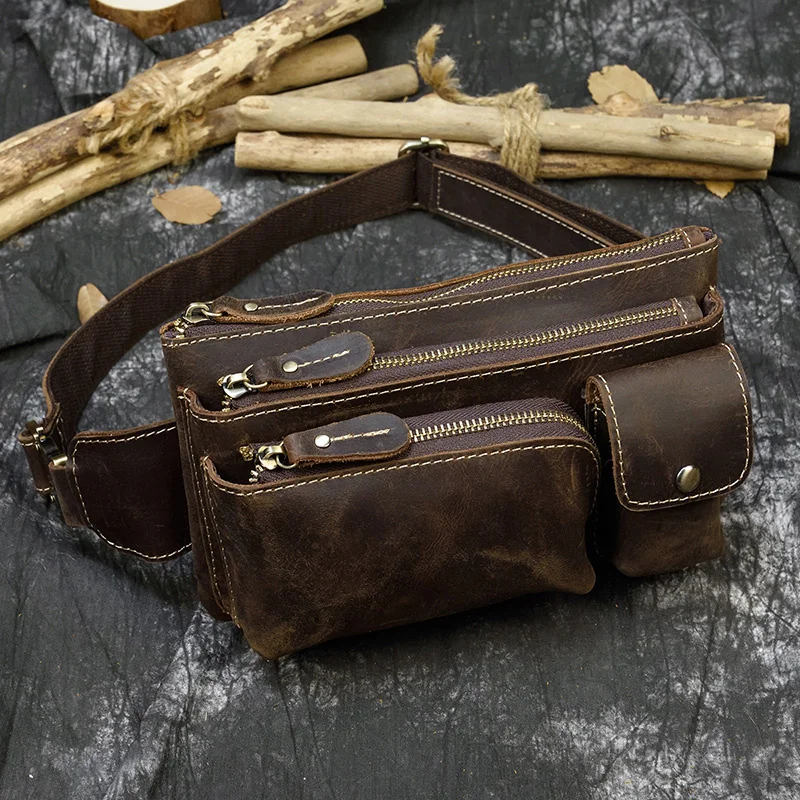 Genuine Leather Men's Waist Pack Waist Bags Retro Fashion Style Leather Man Belt Pouch New Design Fanny Pack 9412
Genuine Leather Men's Waist Pack Waist Bags Retro Fashion Style Leather Man Belt Pouch New Design Fanny Pack 9412