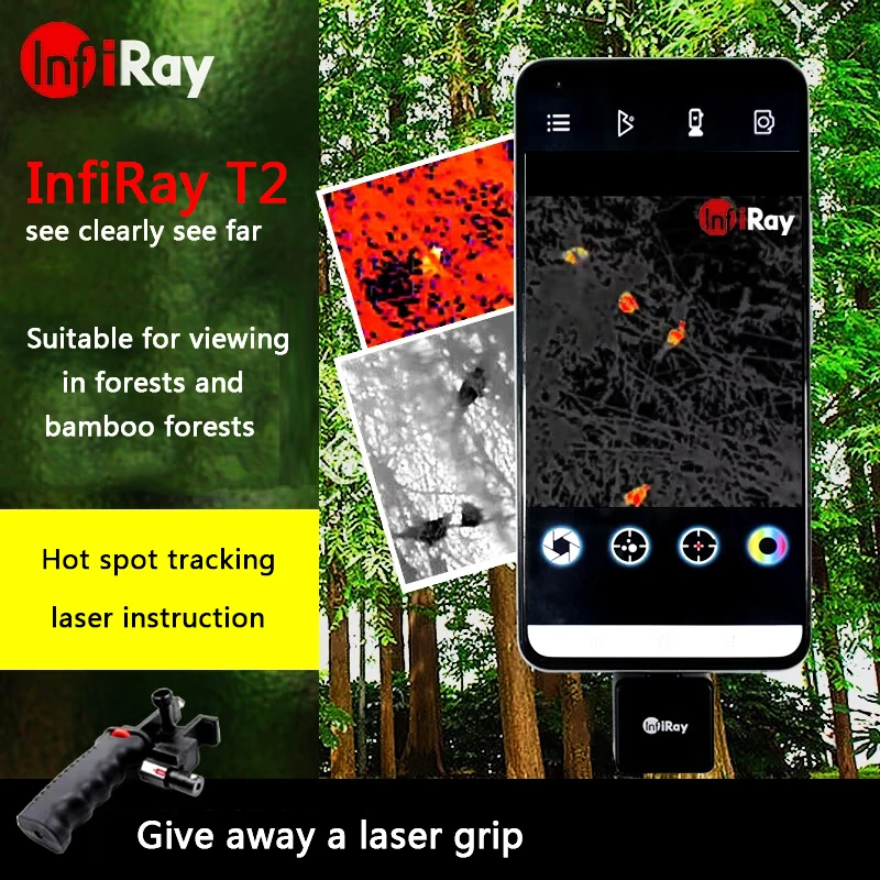 

IRAY T2/T3 InfiRay Thermal Imager For iPhone Hunting With Holder H Night Vision Scope Hunting Tactical 19mm Objective Lens