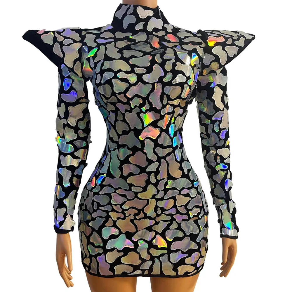 Sparkly Sequins Stitching Longsleeve Party Dress Half High Collar Women Bodycon Dresses DJ Singer Stage Wear Nightclub Outfit
Sparkly Sequins Stitching Longsleeve Party Dress Half High Collar Women Bodycon Dresses DJ Singer Stage Wear Nightclub Outfit