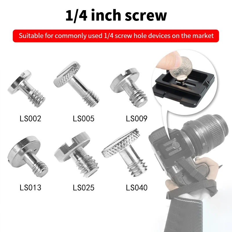 1pc Highquality Camera Screw Set 1/4 Inch Quick Release Plate Screw DSLR Accessories Tripod Mount Adapter For DSLR Camera Tripod
1pc Highquality Camera Screw Set 1/4 Inch Quick Release Plate Screw DSLR Accessories Tripod Mount Adapter For DSLR Camera Tripod