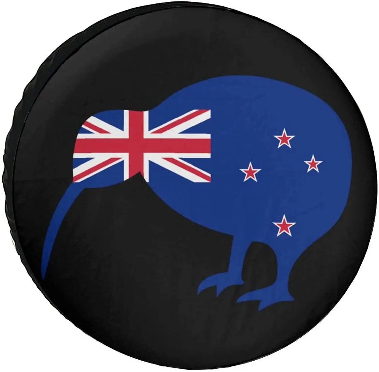 

New Zealand Kiwi Bird Funny Spare Tire Cover Camping Wheel Protectors Printed for RV SUV Truck Trailer 14-17 Inch