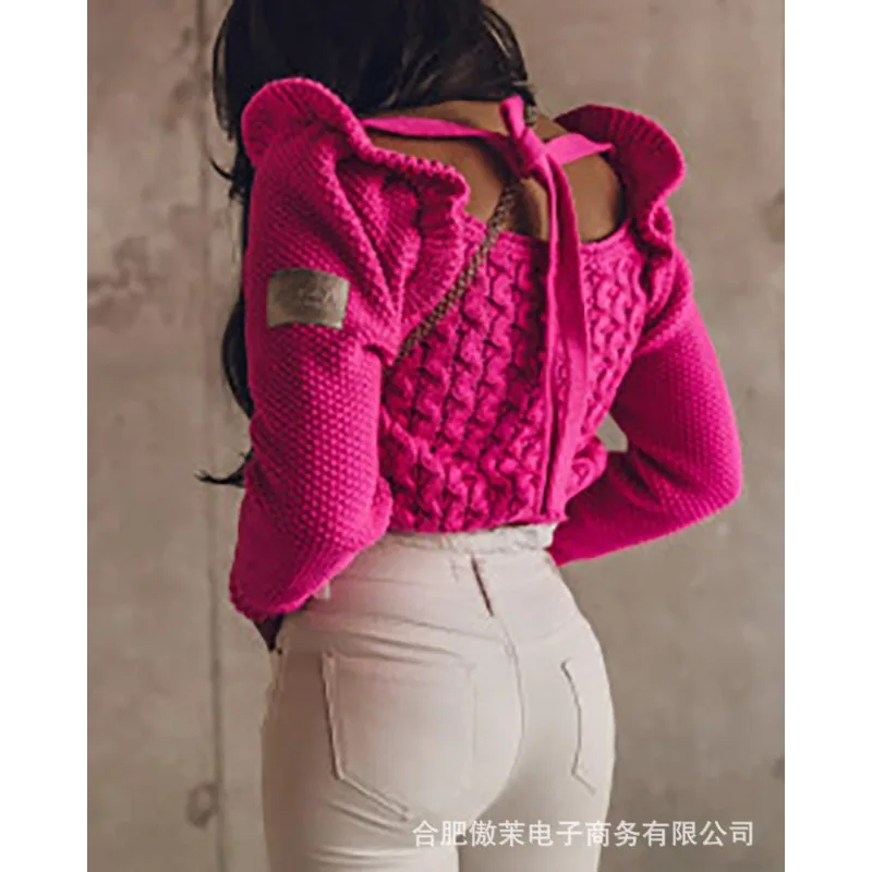 2023 New Women's Clothing Square Collar Lace up Ruffled Knitted Top Slim Fit Slimming Casual and Comfortable Top
2023 New Women's Clothing Square Collar Lace up Ruffled Knitted Top Slim Fit Slimming Casual and Comfortable Top