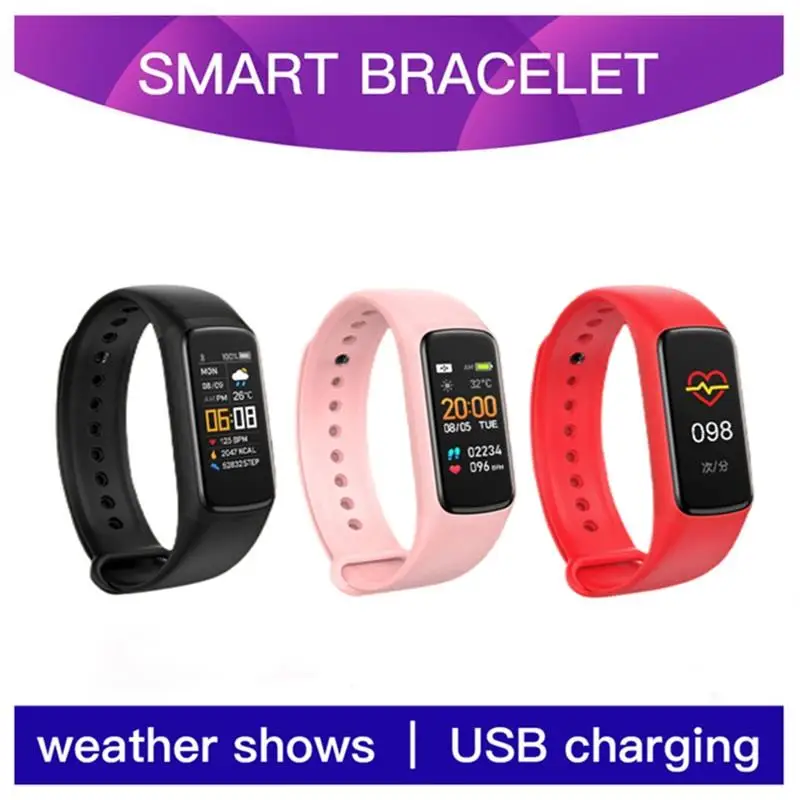 

C7 Smart Bracelet Heart Rate Blood Pressure Body Temperature Sleep Monitoring Sedentary Reminder Multi-exercise Mode Smartwatch