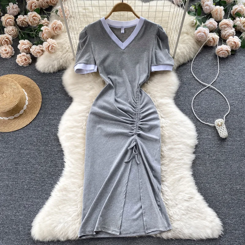 Short Sleeve Long Knit Dress Women Fashion Casual Pleated Long Dress Girls Home Work Casual Dress
Short Sleeve Long Knit Dress Women Fashion Casual Pleated Long Dress Girls Home Work Casual Dress